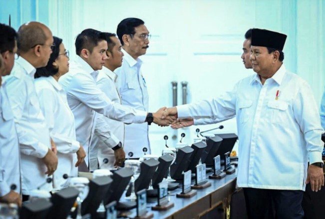 Prabowo Subianto saat menggelar rapat kabinet. (Sekretariat Kabinet)